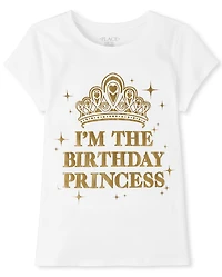 Girls Mommy And Me Foil Birthday Princess Graphic Tee