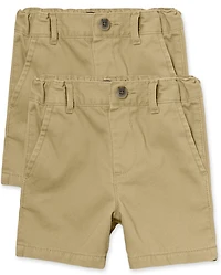 Baby And Toddler Boys Uniform Chino Shorts 2-Pack
