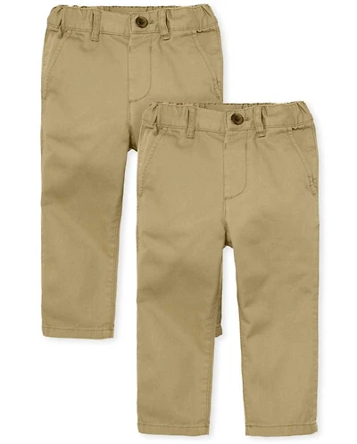 Baby And Toddler Boys Uniform Straight Chino Pants 2-Pack