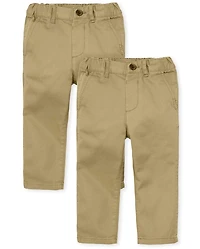 Baby And Toddler Boys Uniform Straight Chino Pants 2-Pack