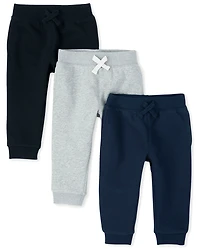 Baby And Toddler Fleece Jogger Pants 3-Pack