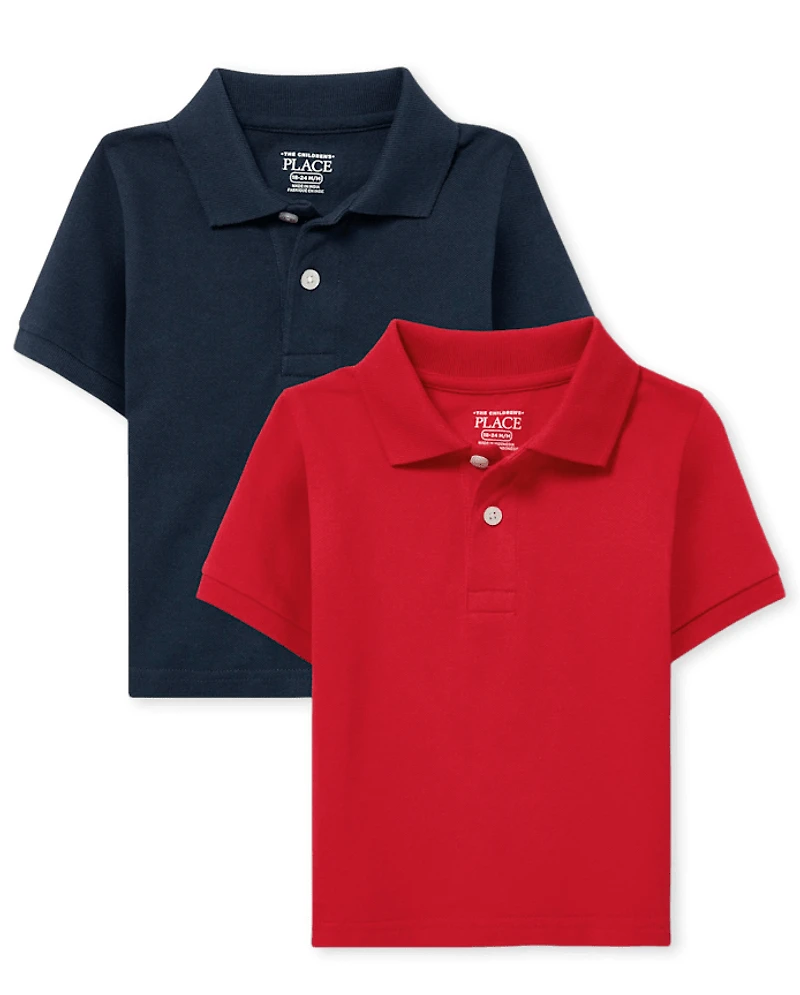 Baby And Toddler Uniform Soft Pique Polo -Pack