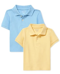 Lot de polos uniformes en piqué pour bébés et tout-petits garçons