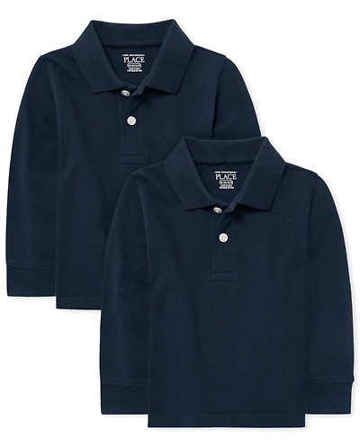 Lot de 2 polos en piqué doux pour bébé et tout-petit