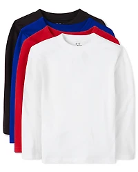 Lot de 4 t-shirts superposés uniformes pour bébés et tout-petits garçons