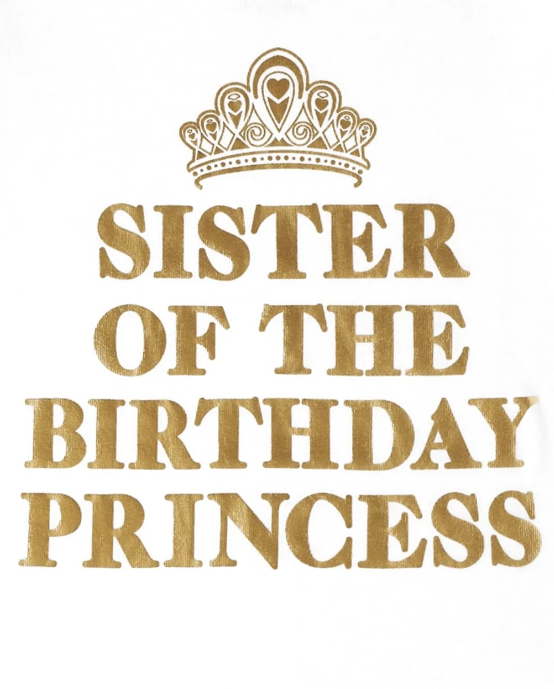 T-shirt graphique anniversaire sœur pour bébé et toute-petite fille