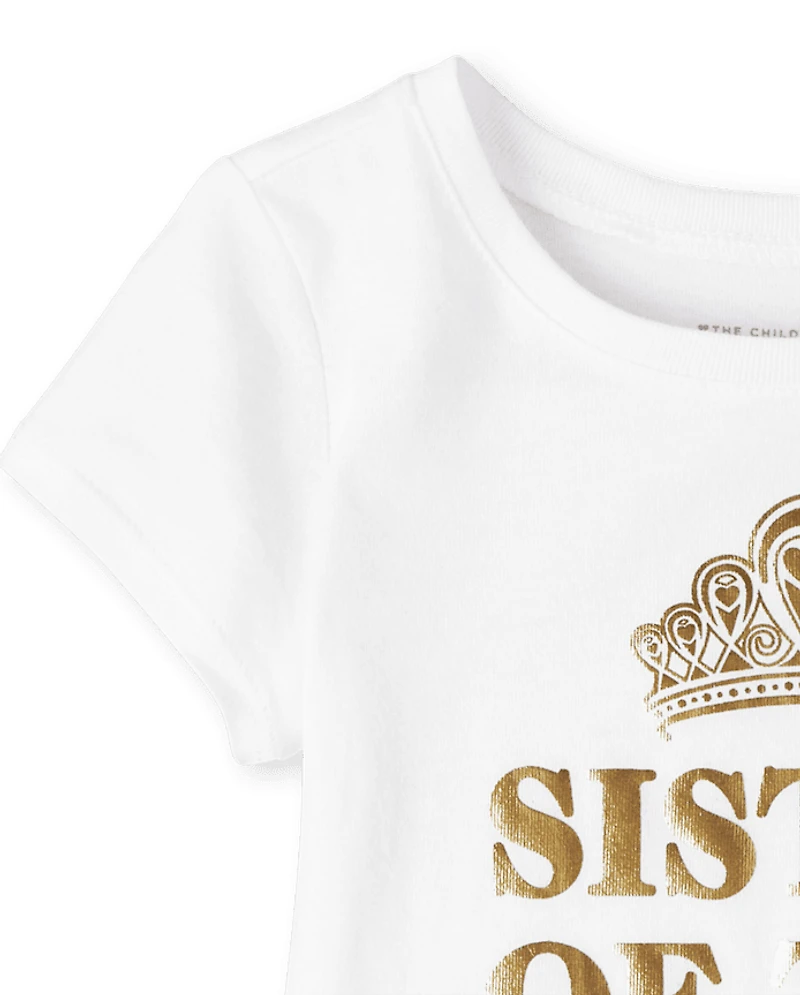 T-shirt graphique anniversaire sœur pour bébé et toute-petite fille