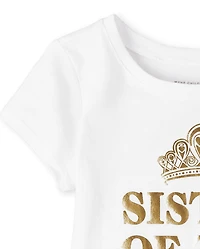 T-shirt graphique anniversaire sœur pour bébé et toute-petite fille