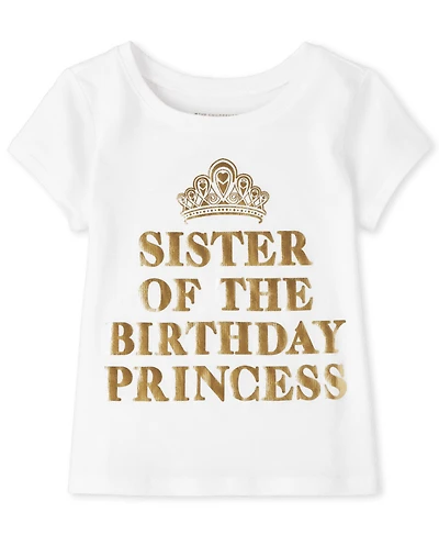 T-shirt graphique anniversaire sœur pour bébé et toute-petite fille