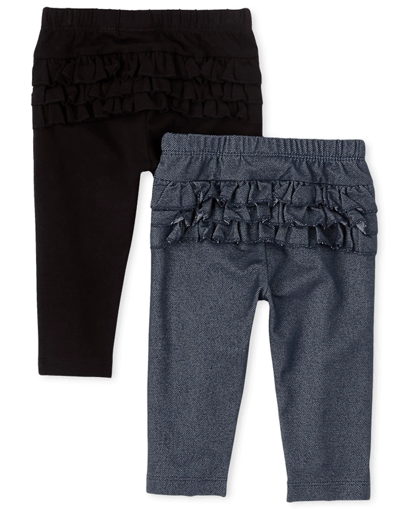 Baby Girls Ruffle Leggings 2-Pack
