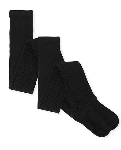 Girls Cable Knit Tights 2-Pack