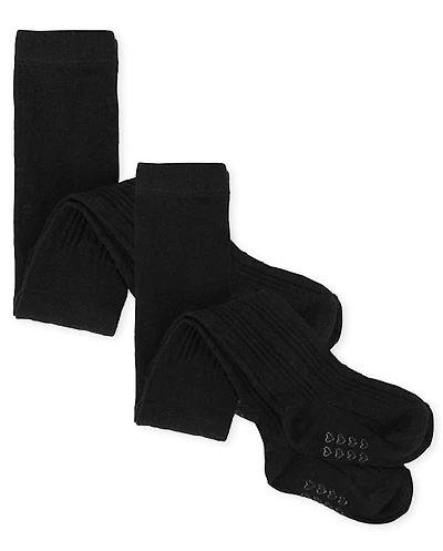 Toddler Girls Cable Knit Tights 2-Pack
