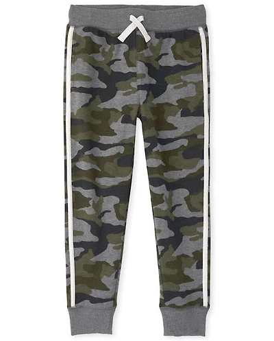 Boys Active Camo Fleece Jogger Pants