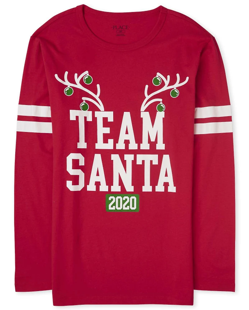 Adult Matching Family Christmas Team Santa Graphic Tee