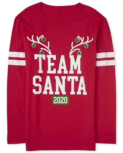 Adult Matching Family Christmas Team Santa Graphic Tee