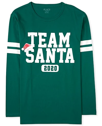 Adult Matching Family Christmas Team Santa Graphic Tee