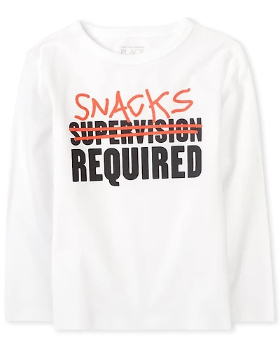 Baby And Toddler Boys Snacks Required Graphic Tee