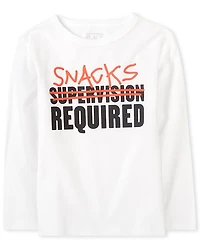Baby And Toddler Boys Snacks Required Graphic Tee