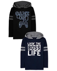 Boys Game Boss Hooded Top 2-Pack