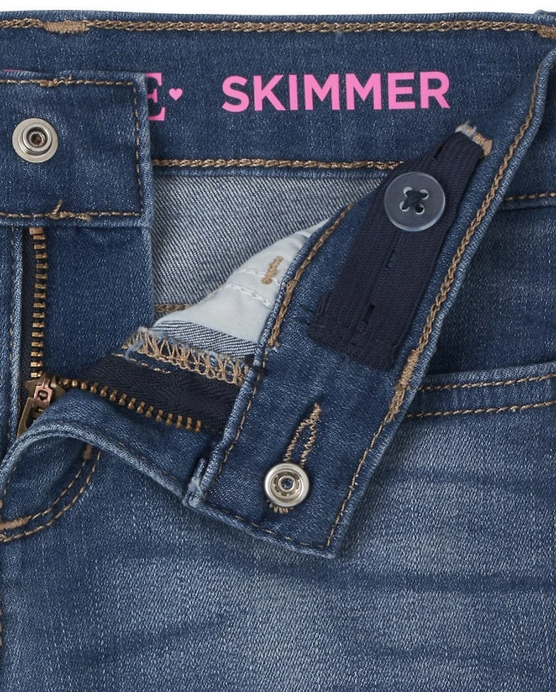 Girls Roll Cuff Denim Skimmer Shorts
