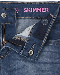Girls Roll Cuff Denim Skimmer Shorts
