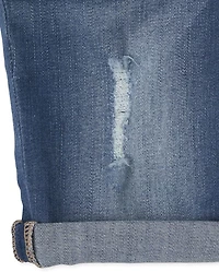 Girls Roll Cuff Denim Skimmer Shorts