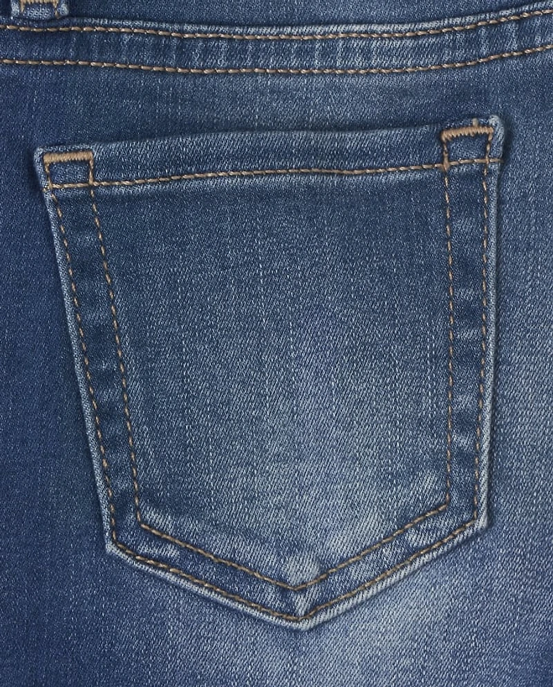 Girls Roll Cuff Denim Skimmer Shorts