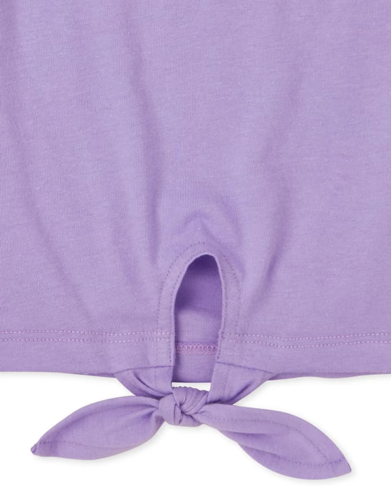 Girls Tie Front Tee Shirt 2-Pack