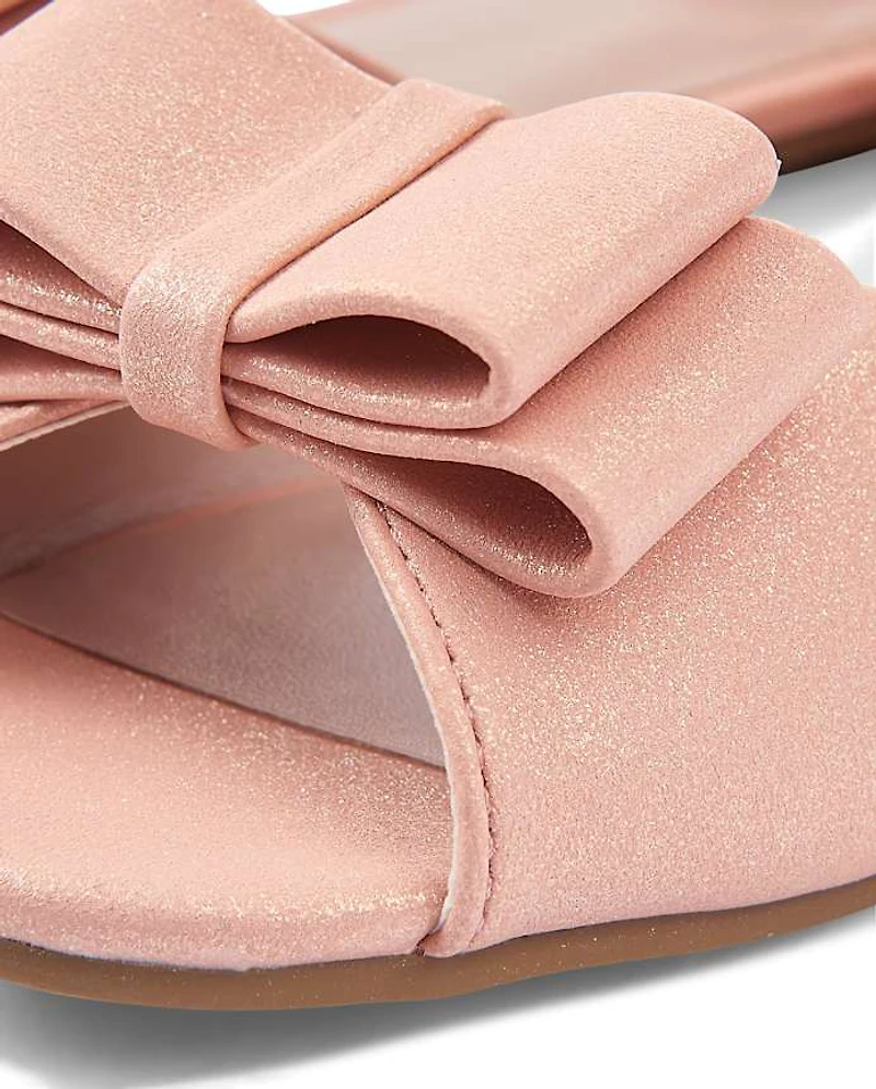 Girls Metallic Bow Ballet Flats