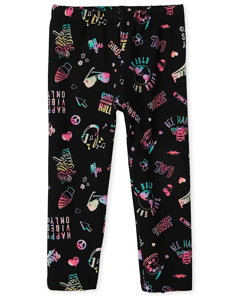 Girls Print Capri Leggings