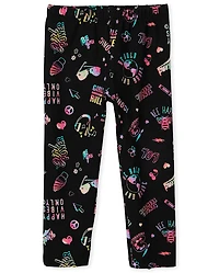 Girls Print Capri Leggings