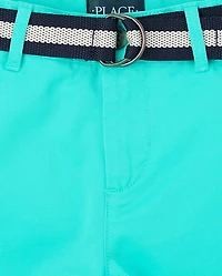 Boys Belted Chino Shorts