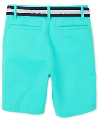 Boys Belted Chino Shorts