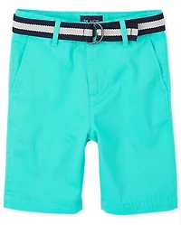Boys Belted Chino Shorts
