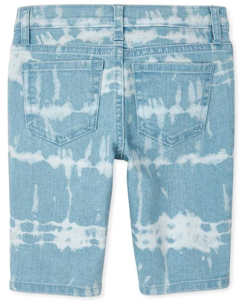 Girls Tie Dye Denim Skimmer Shorts