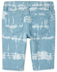 Girls Tie Dye Denim Skimmer Shorts