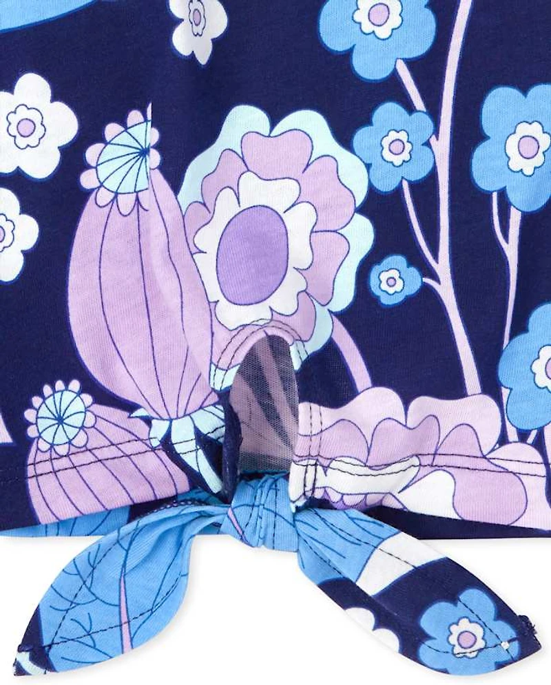 Girls Print Tie Front Top 2-Pack
