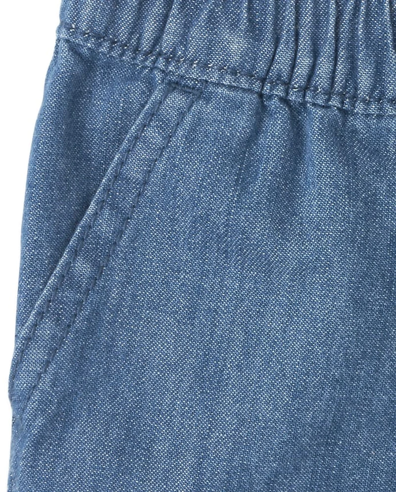 Baby And Toddler Girls Denim Pull On Shorts