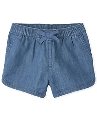 Baby And Toddler Girls Denim Pull On Shorts