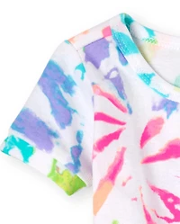 Ensemble de 2 pyjamas en coton ajustés tie-dye pour bébés et petites filles