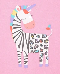 Baby And Toddler Girls Zebra Snug Fit Cotton Pajamas 2-Pack