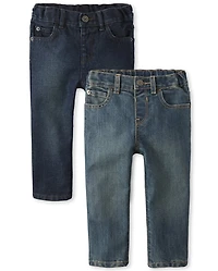 Lot de 2 jeans skinny basiques pour bébé et tout-petit garçon