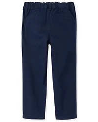 Toddler Girls Uniform Ruffle Stretch Skinny Chino Pants -Pack