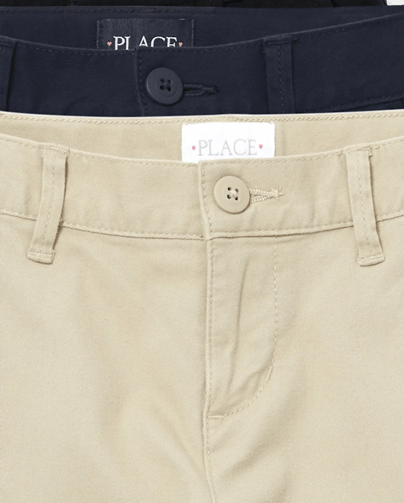 Girls Uniform Stretch Chino Shorts 3-Pack