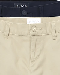 Girls Uniform Stretch Chino Shorts 3-Pack
