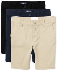 Girls Uniform Stretch Chino Shorts -Pack