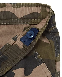 Boys Camo Pull On Cargo Pants 2-Pack