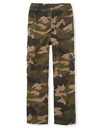 Boys Camo Pull On Cargo Pants 2-Pack