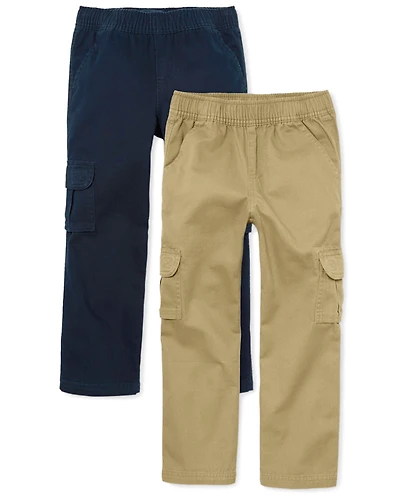 Boys Pull On Cargo Pants 2-Pack