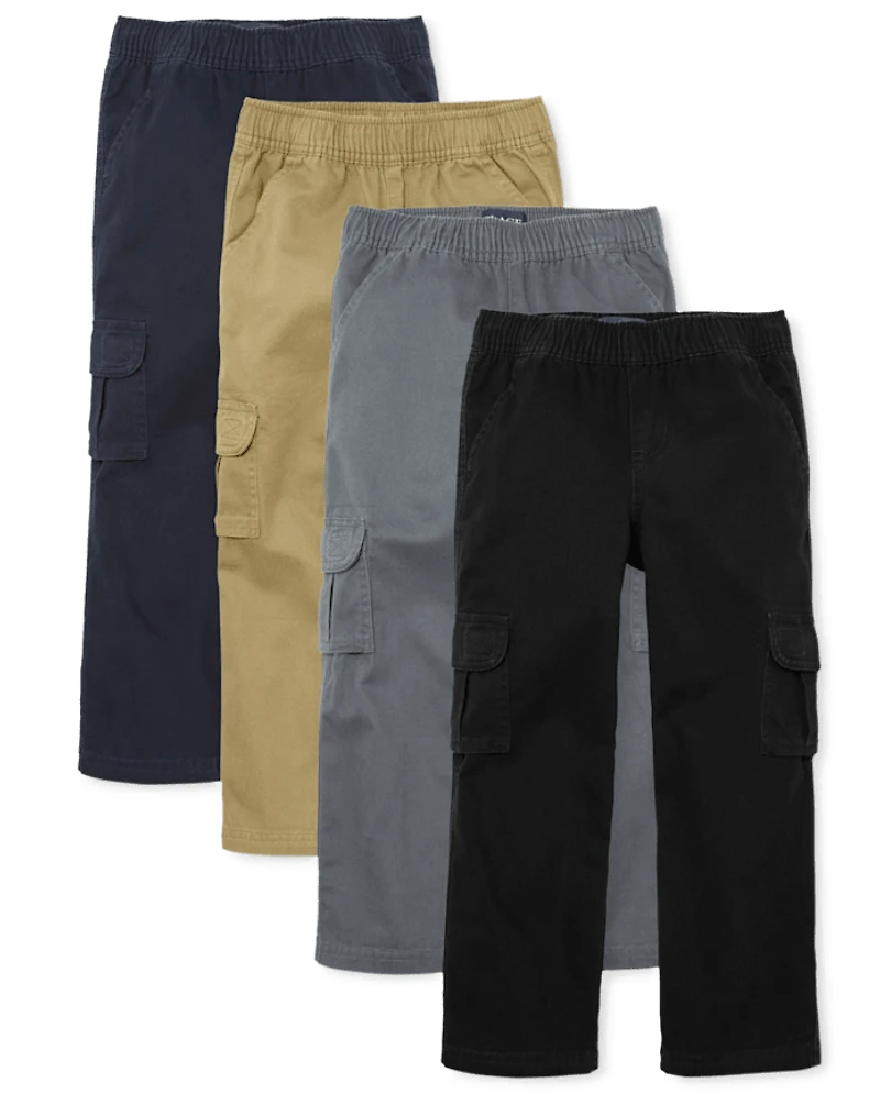Boys Pull On Cargo Pants 4-Pack